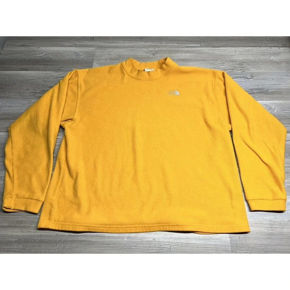 Vintage The North Face Fleece Sweatshirt Crewneck‎ Golden Rod Yellow XL USA Made